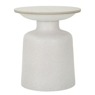 Table D'appoint Mf526, Métal, Blanc, 40x40x47 Cm