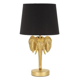 Lampe à Poser Éléphant 1, Polyrésine, Noir, 25x25x43 Cm