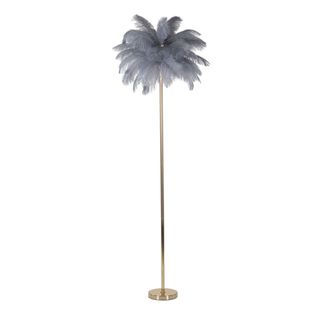 Lampadaire Plumes 8, Métal, Gris, 55x55x160 Cm