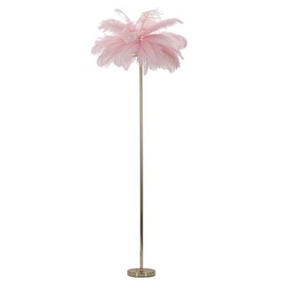 Lampadaire Plumes 10, Métal, Rose, 55x55x160 Cm