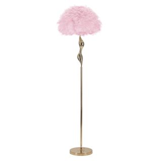 Lampadaire Mf189, Métal, Rose, 50x50x165 Cm