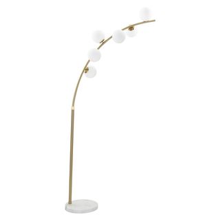 Lampadaire Mf208, Métal, Or, 130x45x220 Cm