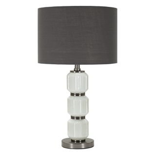 Lampe à Poser Mf172, Métal, Gris, 32,5x32,5x57 Cm