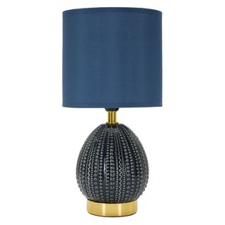 Lampe à Poser Mf100, Céramique, Bleu, 15x15x30,5 Cm