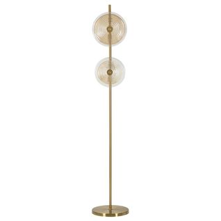 Lampadaire Mf215, Métal, Or, 30x30x170 Cm