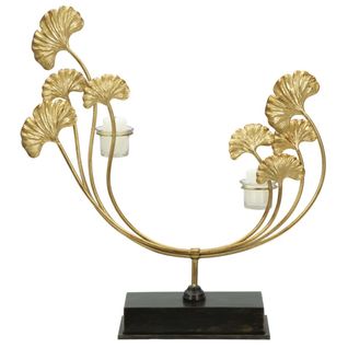 Bougeoir Mf346, Métal, Or, 50x12x55 Cm