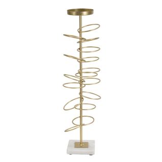 Bougeoir Mf340, Marbre, Or, 14x13x50,5 Cm