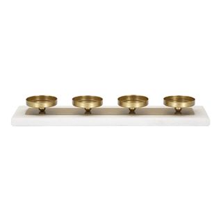 Bougeoir Mf337, Marbre, Or, 40x10x5 Cm