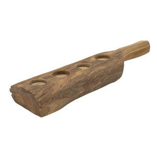 Bougeoir Natura 5, Bois, Marron, 51x14x6 Cm