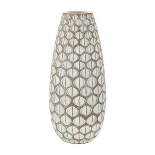 Vase Décoratif Istanbul, Polyrésine, Blanc, 45,5x20x20 Cm