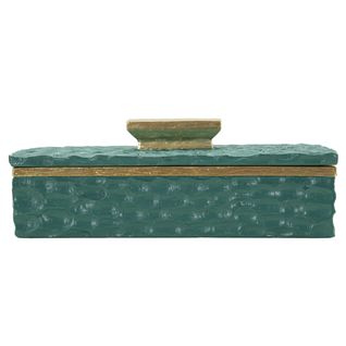 Bougeoir Mf735, Polyrésine, Vert, 6,4x18,8x10,8 Cm