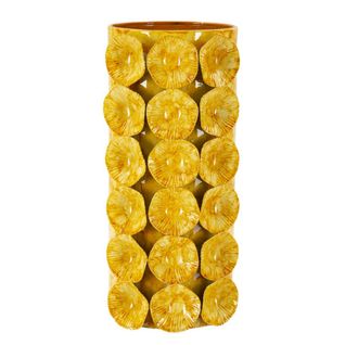 Vase Décoratif Mf853, Métal, Vert, 16x15x33 Cm