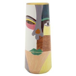 Vase Décoratif Mf832, Céramique, Multicouleur, 15x15x40 Cm