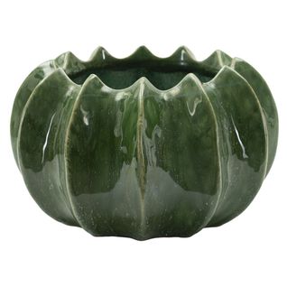 Vase Décoratif Mf849, Céramique, Vert, 22x22x13,5 Cm