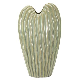 Vase Décoratif Mf822, Céramique, Vert, 27x14x46,5 Cm