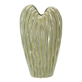 Vase Décoratif Mf840, Céramique, Vert, 22x10x39 Cm