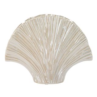 Vase Décoratif Mf843, Céramique, Blanc, 35,5x11,5x27 Cm