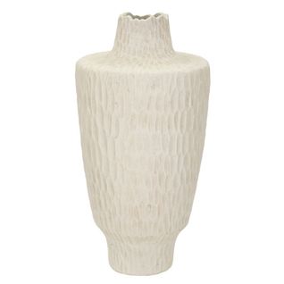 Vase Décoratif Mf819, Polyrésine, Beige, 29,5x29,5x57 Cm