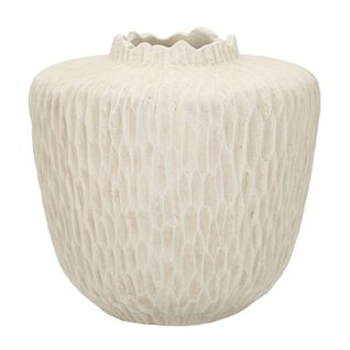 Vase Décoratif Mf824, Polyrésine, Beige, 35x35x32,5 Cm