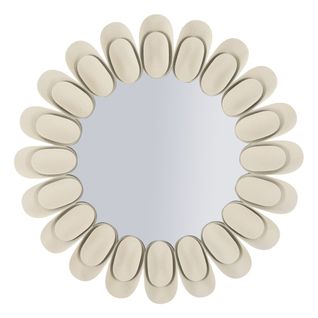 Miroir Avec Cadre Mf781, Métal, Beige, 85x85x6 Cm