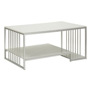 Table D'appoint Mf790, Métal, Argent, 90x45x60 Cm