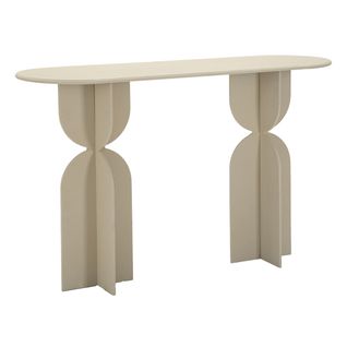 Table Console Mf759, Métal, Beige, 120x40x75,5 Cm