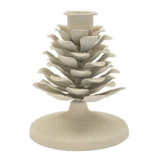 Bougeoir Mf748, Métal, Beige, 9,5x9,5x11,5 Cm