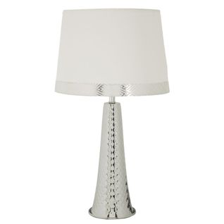 Lampe à Poser Mf902, Tissu, Argent, 30x30x54 Cm