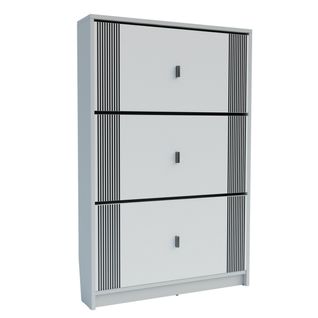 Étagère à Chaussures Friendly, Panneau D'aggloméré, Blanc, 80x17x120 Cm