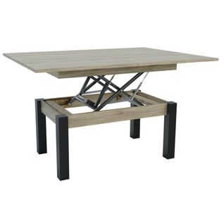 Table D'appoint Transformable Moon, Panneau D'aggloméré, Marron, 120x90x75 Cm