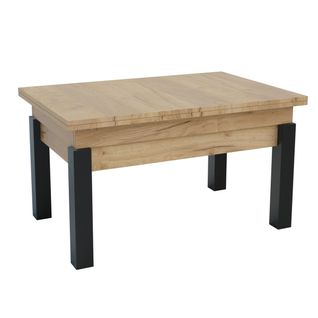 Table D'appoint Transformable Sun, Panneau D'aggloméré, Marron, 120x90x75 Cm