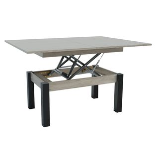 Table D'appoint Transformable Foggy, Panneau D'aggloméré, Marron, 120x90x75 Cm