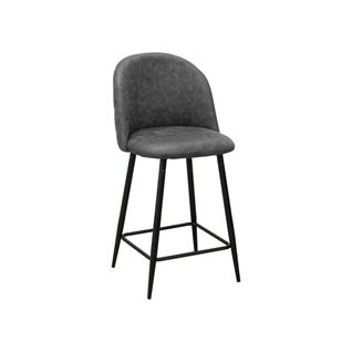 Lot De 4 Tabourets Hauts Denise Sgabi, Microfibre, Gris, 44x47x101 Cm