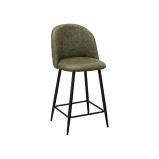 Lot De 4 Tabourets Hauts Denise Sgabi, Microfibre, Vert, 44x47x101 Cm