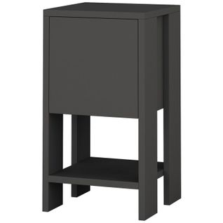 Table De Chevet 1 Porte Dawson H55cm Bois Anthracite