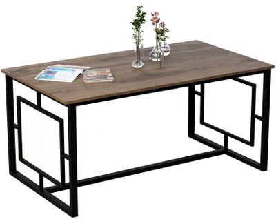 Table à Manger - Alin - Rectangulaire - 4 Personnes - 160 X 76 X 90 Cm - Noyer / Noir