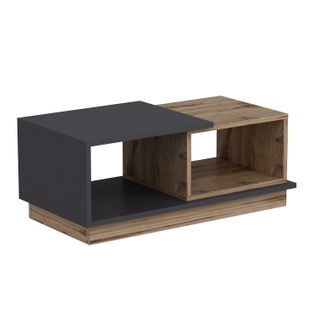 Table Basse En Bois "consept" - 90 X 45 X 36 Cm - Gris Anthracite
