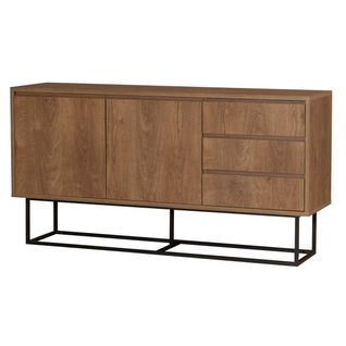 Ruba Console - 100 % Mélamine - Noyer, Noir