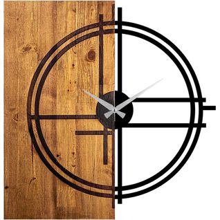Horloge En Bois Et Métal Clock Cercle