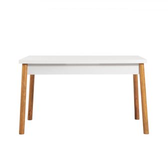 Table à Manger - Costa - Rectangulaire - 4 Personnes - 120 X 77 X 75 Cm - Pin Atlantique / Blanc