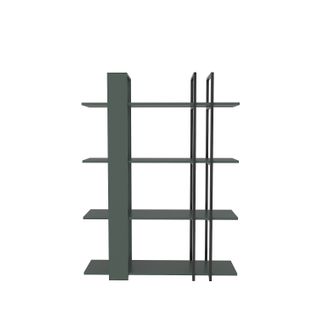Onno Bibliothèque 160 Cm Hauteur 4 Niveaux Cadre En Métal (silva Et Noir)