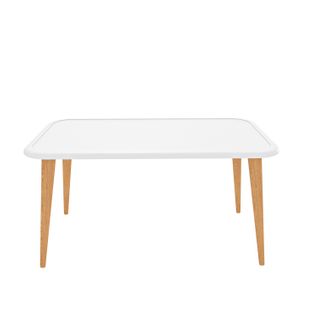 Bohemia Table Basse 90 Cm Avec Pieds En Bois (blanc)