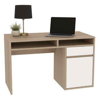 Isla Bureau Modern 100 Cm Tiroir Et Armoire (cordoba Et Blanc)