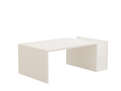 Table Basse En Bois "memo" - 50 X 86 X 32 Cm - Blanc
