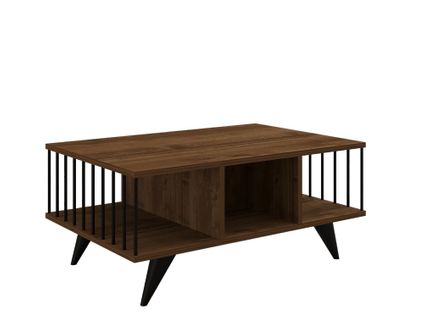 Table Basse En Bois "bert" - 90 X 60 X 40 Cm - Noyer