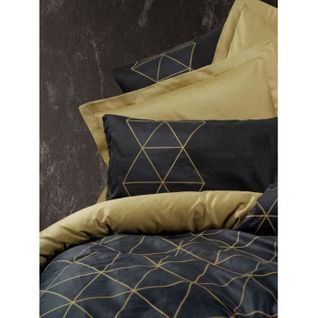 Parure De Lit - 1 Housse De Couette 220 X 240 Cm + 2 Taies D'oreiller 60 X 60 Cm - Noir