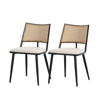 Lot De 2 Chaise Salle à Manger Avec Dossier En Rotin