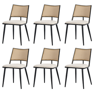Lot De 6 Chaise Salle à Manger Avec Dossier En Rotin