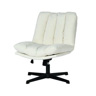 Chaise De Bureau Pivotant Avec Fonction D'inclinaison Et Hauteur Ajustable, Capacité 120 Kg, Beige