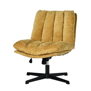 Chaise De Bureau Pivotant Avec Fonction D'inclinaison Et Hauteur Ajustable, Capacité 120 Kg, Jaune